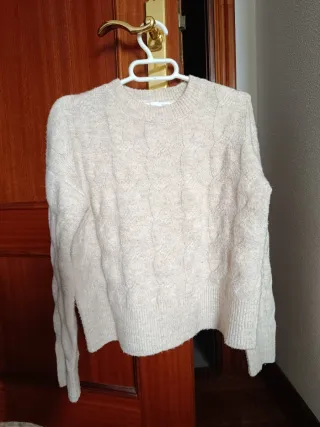 Jersey Sfera mujer punto trenzado beige Talla S