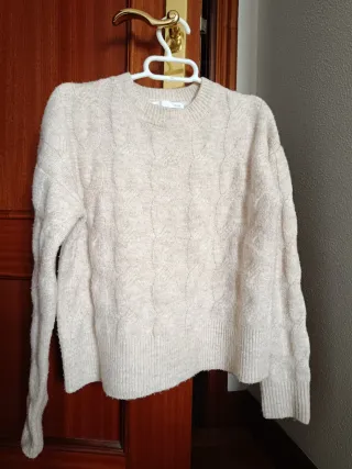 Jersey Sfera mujer punto trenzado beige Talla S