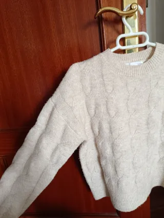 Jersey Sfera mujer punto trenzado beige Talla S
