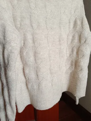 Jersey Sfera mujer punto trenzado beige Talla S