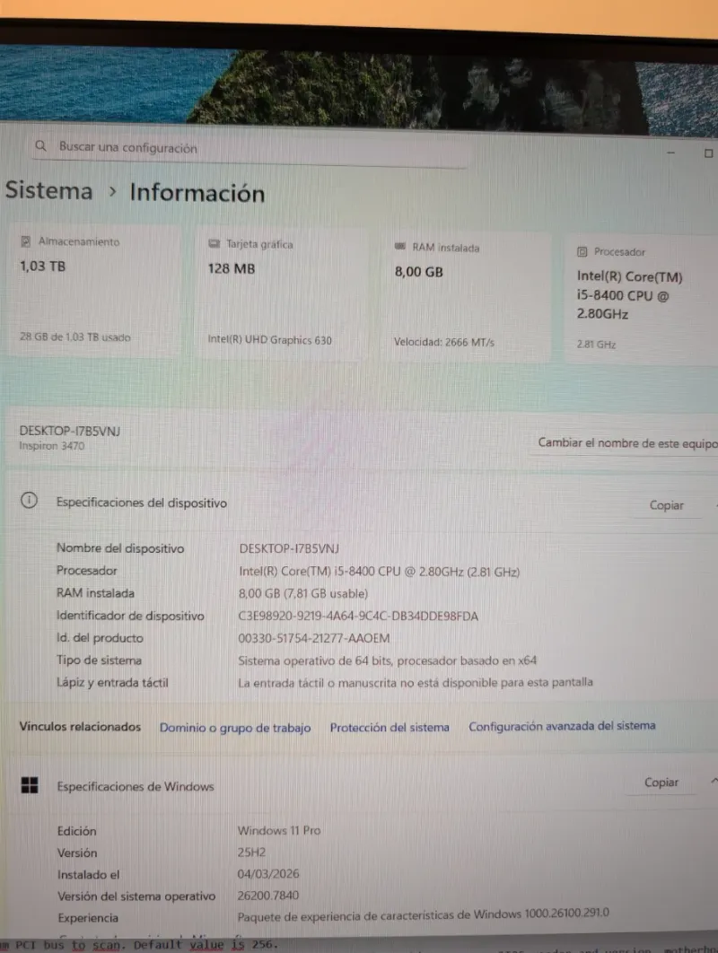 Torre Dell Inspiron i5 8GB 128GB SSD + 1TB HDD afbeelding 3