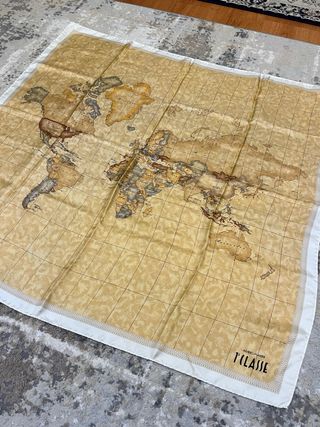 Foulard 1ª Classe Mappa Mondo Beige Marrone