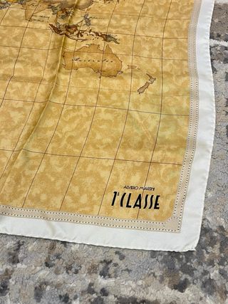 Foulard 1ª Classe Mappa Mondo Beige Marrone