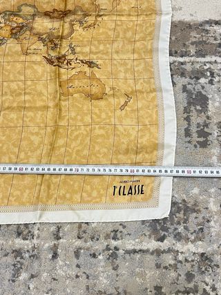 Foulard 1ª Classe Mappa Mondo Beige Marrone