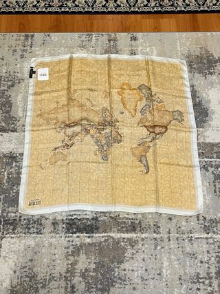 Foulard 1ª Classe Mappa Mondo Beige Marrone