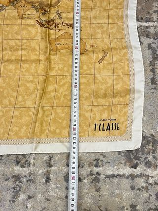 Foulard 1ª Classe Mappa Mondo Beige Marrone