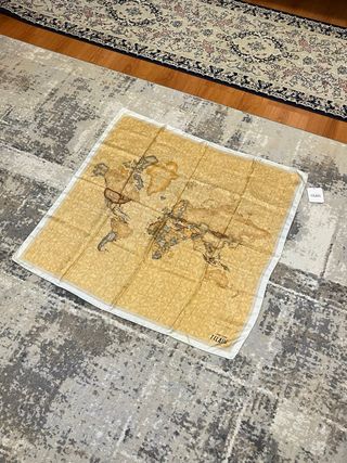 Foulard 1ª Classe Mappa Mondo Beige Marrone