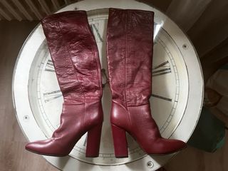 Stivali pelle bordeaux donna n. 37