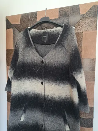 Chaquetón de rayas gris y blanco Talla M