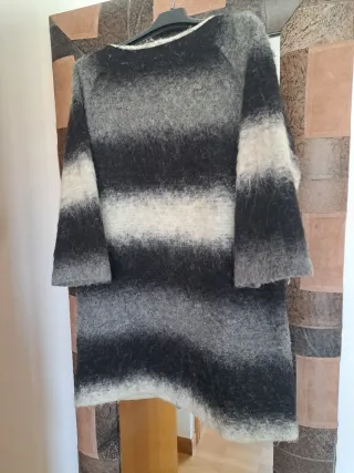 Chaquetón de rayas gris y blanco Talla M