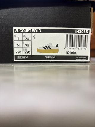 adidas VL Court Bold bianche donna 36  NUOVE