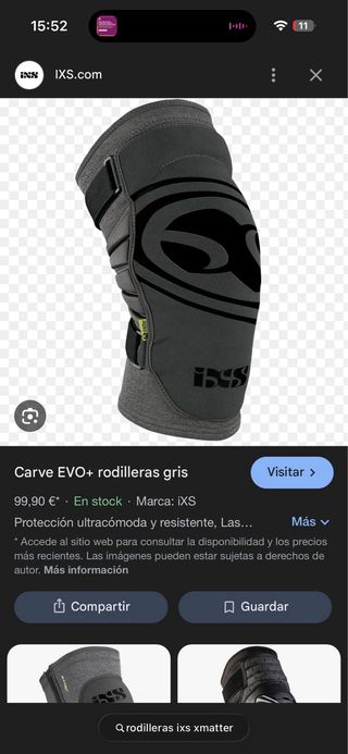 Rodilleras bici marca IXS Enduro/DH Carve evo