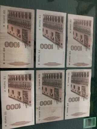 Billetes Italia Lira 1000 (6 unidades) 5€ cada una