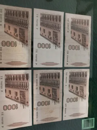 Billetes Italia Lira 1000 (6 unidades) 5€ cada una