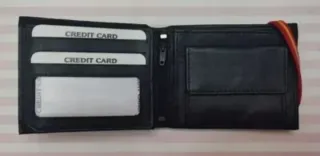 CARTERA MONEDERO PIEL CIERRE BANDERA + REGALO PULS