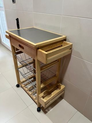 Mueble auxiliar cocina madera y metal