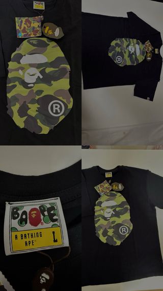 Camiseta BAPE Negra Camuflaje Talla L