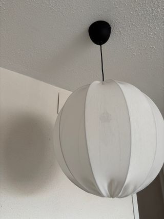 Lámpara colgante tela blanca Ikea