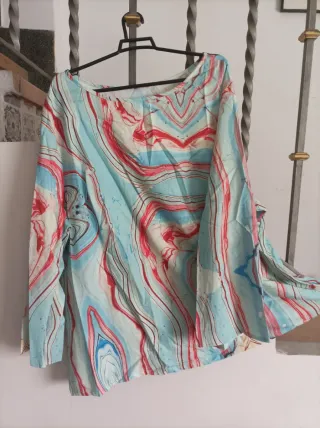 Blusa Talla Grande 5XL Estampado Marmoleado