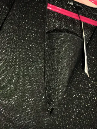 Vestido fiesta largo Zara negro con brillitos Tall