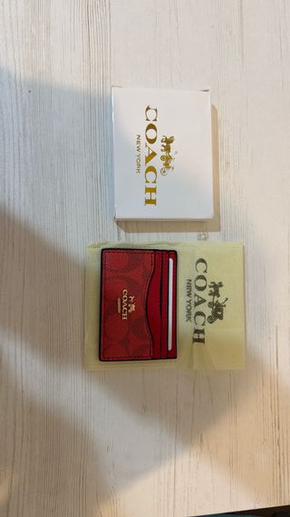 Tarjetero Coach Rojo Nuevo