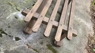 Trineo antiguo madera roble y hierro