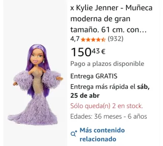 Bratz 61cm Kylie Jenner Morada
