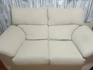 Sofá de tela beige 2 plazas