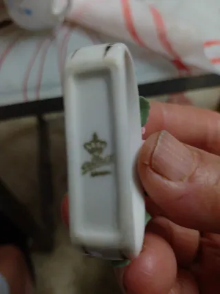 Servilletero porcelana flores rosas