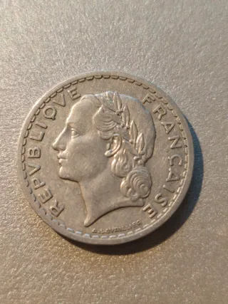 Lote 2 Monete 5 Franchi RF Francia 1945 1946