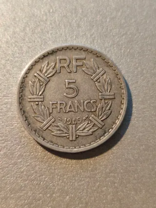 Lote 2 Monete 5 Franchi RF Francia 1945 1946