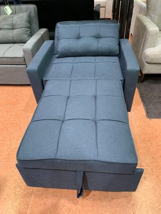 Sofá Cama Individual PABS Azul/Gris