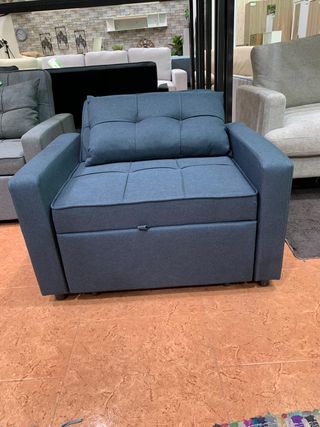 Sofá Cama Individual PABS Azul/Gris