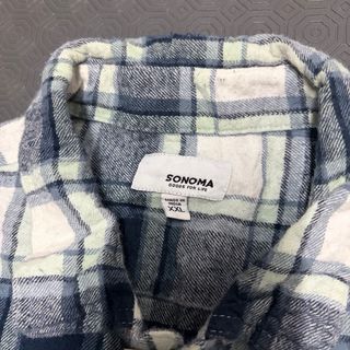 Camisa Vintage Xadrez Azul Algodão XL Flanela