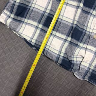 Camisa Vintage Xadrez Azul Algodão XL Flanela