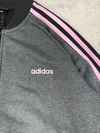 Chaqueta Adidas Bomber Mujer Gris Rosa