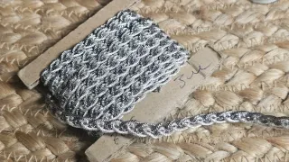 Galón pasamanería hilo plata antiguo