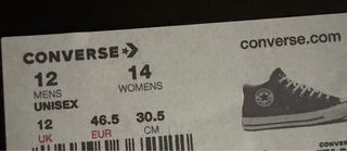 Converse Marrones Talla 46.5 Usadas 1 Vez