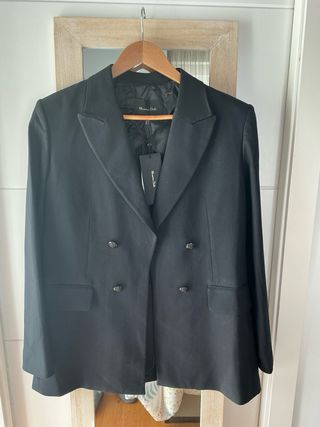 Blazer Massimo Dutti Negro Talla 44 Nuevo