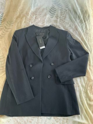 Blazer Massimo Dutti Negro Talla 44 Nuevo
