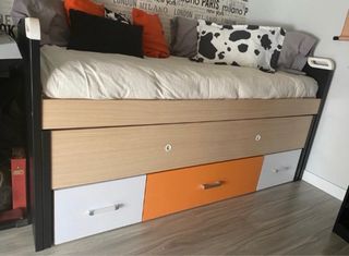 Cama nido 90x200cm con 3 cajones