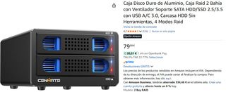 Caja Raid 2 Bahías SATA con Ventilador
