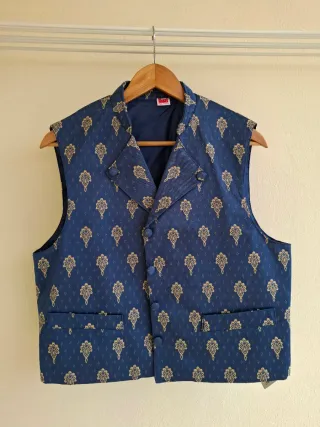 Chaleco fallero abierto azul y dorado T.56 SIN EST