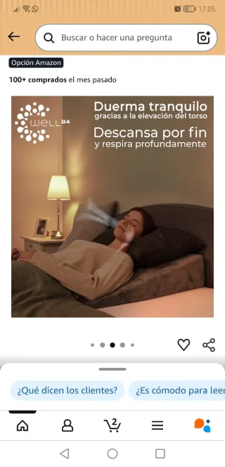 Cojín cuña cama/sofá gris