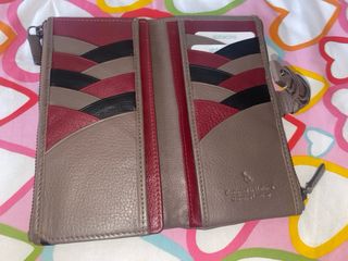 Cartera de piel beige