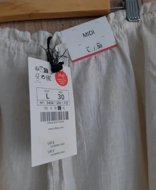 Falda midi DENIM blanca talla L/40