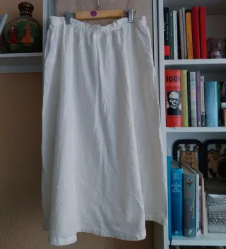 Falda midi DENIM blanca talla L/40