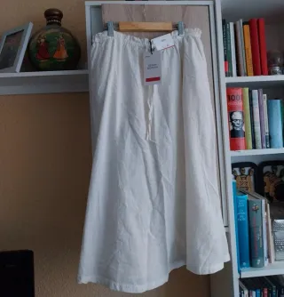 Falda midi DENIM blanca talla L/40