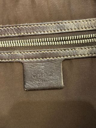 Borsa in pelle Gucci Vintage marrone dorato