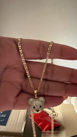 Collar Cadena Oso Brillante